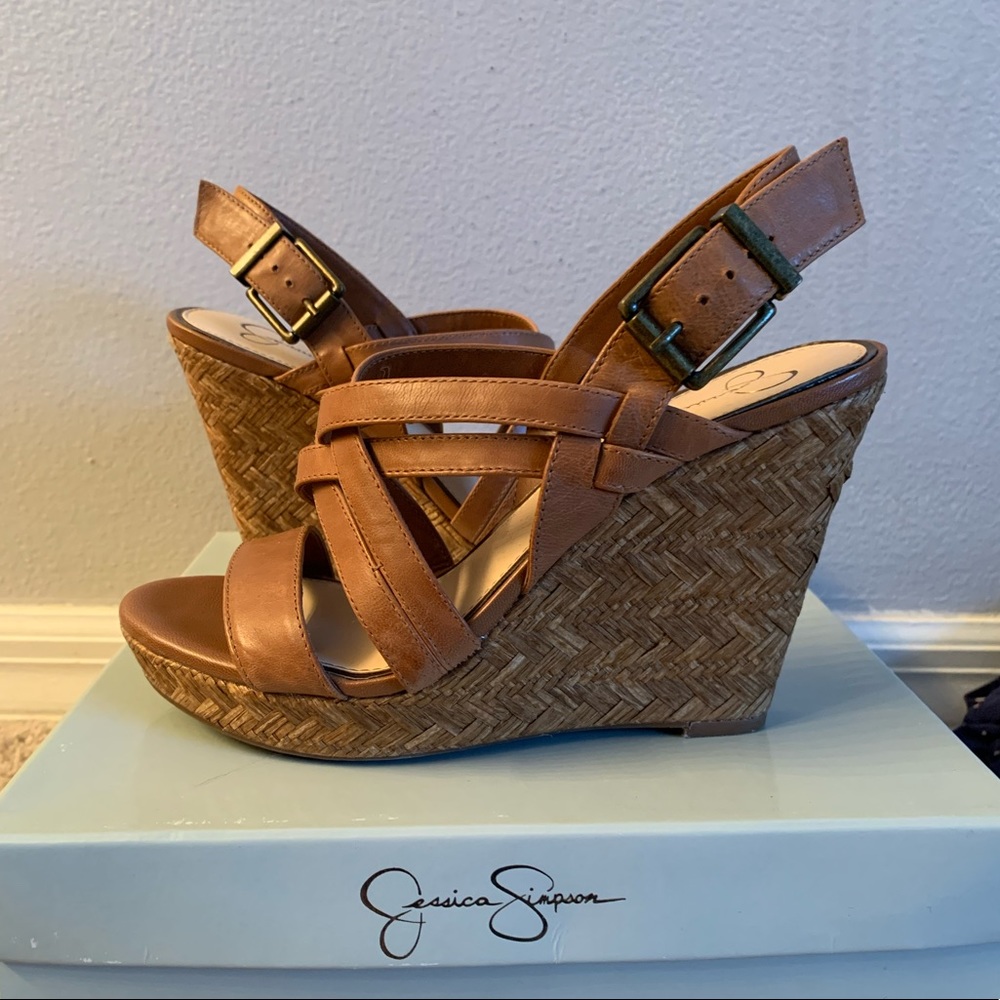 Jessica Simpson Brown Wedge Sandals